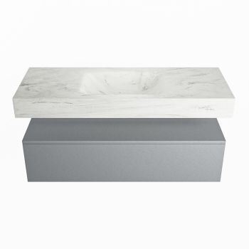 corian waschtisch set alan dlux 120 cm weiß marmor opalo ADX120Pla1lM1opa