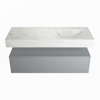 corian waschtisch set alan dlux 120 cm weiß marmor opalo ADX120Pla1lR1opa