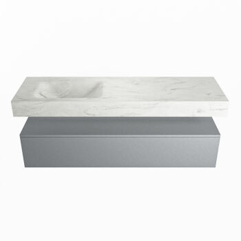 corian waschtisch set alan dlux 150 cm weiß marmor opalo ADX150Pla1ll1opa