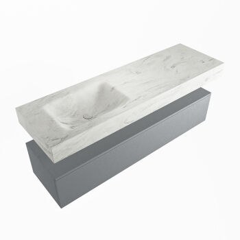 corian waschtisch set alan dlux 150 cm weiß marmor opalo ADX150Pla1ll1opa
