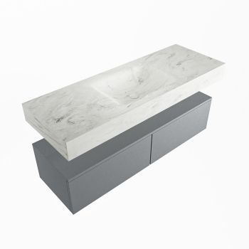 corian waschtisch set alan dlux 130 cm weiß marmor opalo ADX130Pla2lM1opa