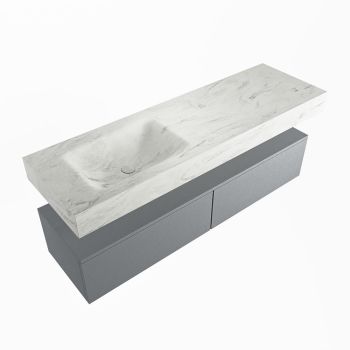 corian waschtisch set alan dlux 150 cm weiß marmor opalo ADX150Pla2ll1opa