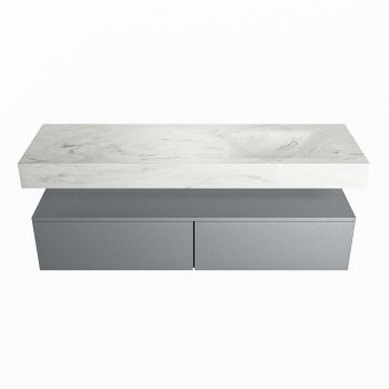 corian waschtisch set alan dlux 150 cm weiß marmor opalo ADX150Pla2lR1opa