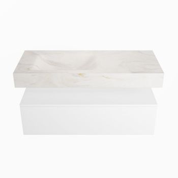 corian waschtisch set alan dlux 110 cm weiß marmor ostra ADX110Tal1ll0ost