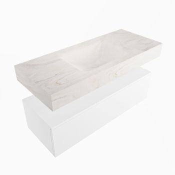 corian waschtisch set alan dlux 110 cm weiß marmor ostra ADX110Tal1lM1ost
