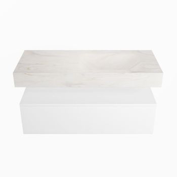 corian waschtisch set alan dlux 110 cm weiß marmor ostra ADX110Tal1lR1ost