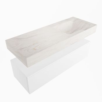 corian waschtisch set alan dlux 120 cm weiß marmor ostra ADX120Tal1lR0ost