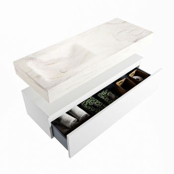 corian waschtisch set alan dlux 120 cm weiß marmor ostra ADX120Tal1ll1ost