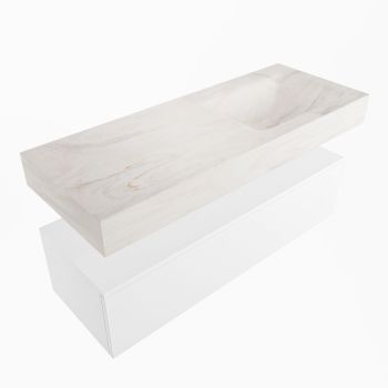 corian waschtisch set alan dlux 120 cm weiß marmor ostra ADX120Tal1lR1ost