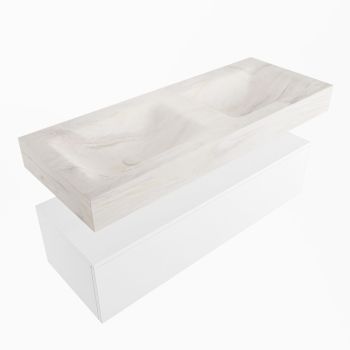 corian waschtisch set alan dlux 120 cm weiß marmor ostra ADX120Tal1lD2ost