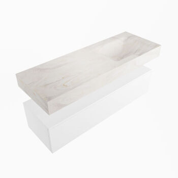 corian waschtisch set alan dlux 130 cm weiß marmor ostra ADX130Tal1lR1ost