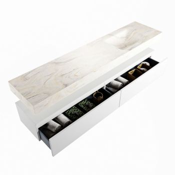 corian waschtisch set alan dlux 200 cm weiß marmor ostra ADX200Tal2lR1ost