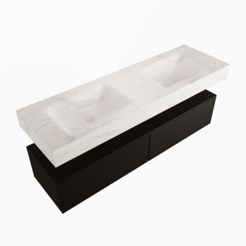 corian waschtisch set alan dlux 150 cm weiß marmor ostra ADX150Urb2lD2ost