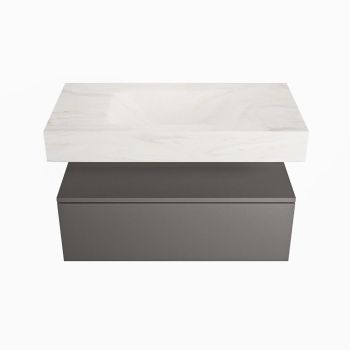 corian waschtisch set alan dlux 90 cm weiß marmor ostra ADX90Dar1lM0ost