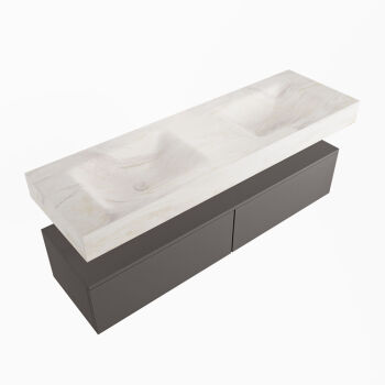 corian waschtisch set alan dlux 150 cm weiß marmor ostra ADX150Dar2lD0ost