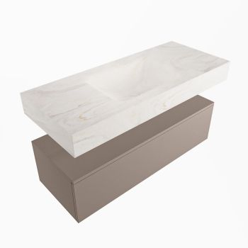 corian waschtisch set alan dlux 110 cm weiß marmor ostra ADX110Smo1lM0ost