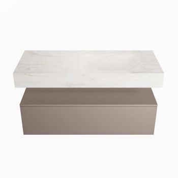 corian waschtisch set alan dlux 110 cm weiß marmor ostra ADX110Smo1lR1ost