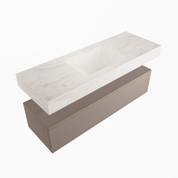 corian waschtisch set alan dlux 130 cm weiß marmor ostra ADX130Smo1lM0ost