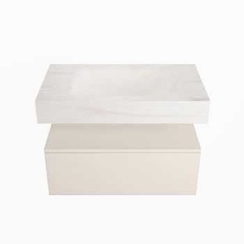 corian waschtisch set alan dlux 80 cm weiß marmor ostra ADX80lin1lM1ost