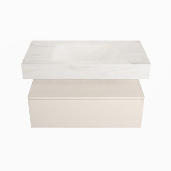 corian waschtisch set alan dlux 90 cm weiß marmor ostra ADX90lin1lM0ost