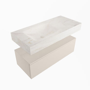corian waschtisch set alan dlux 100 cm weiß marmor ostra ADX100lin1ll0ost
