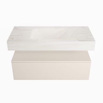 corian waschtisch set alan dlux 100 cm weiß marmor ostra ADX100lin1lM1ost