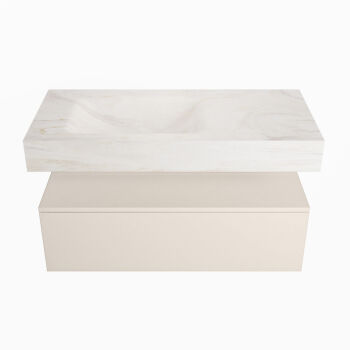 corian waschtisch set alan dlux 100 cm weiß marmor ostra ADX100lin1ll1ost