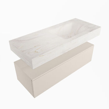 corian waschtisch set alan dlux 110 cm weiß marmor ostra ADX110lin1lR1ost