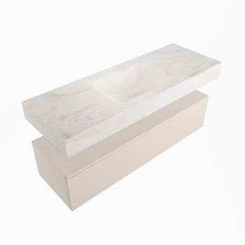 corian waschtisch set alan dlux 130 cm weiß marmor ostra ADX130lin1lM1ost