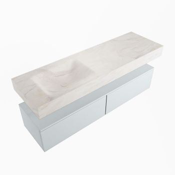 corian waschtisch set alan dlux 150 cm weiß marmor ostra ADX150cla2ll1ost
