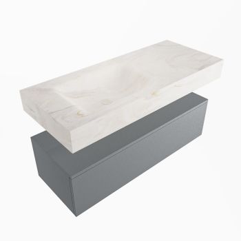 corian waschtisch set alan dlux 110 cm weiß marmor ostra ADX110Pla1ll0ost