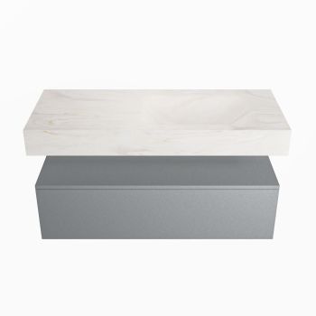 corian waschtisch set alan dlux 110 cm weiß marmor ostra ADX110Pla1lR0ost