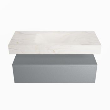 corian waschtisch set alan dlux 110 cm weiß marmor ostra ADX110Pla1lM1ost