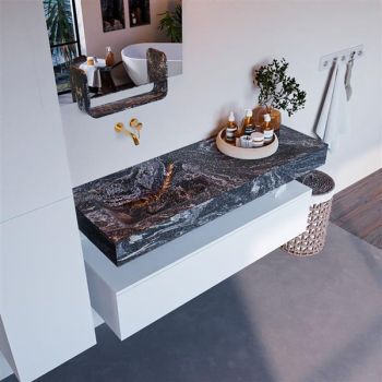 corian waschtisch set alan dlux 130 cm schwarz marmor...