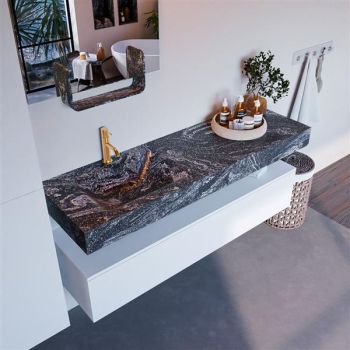 corian waschtisch set alan dlux 150 cm schwarz marmor lava ADX150Tal1ll1lav