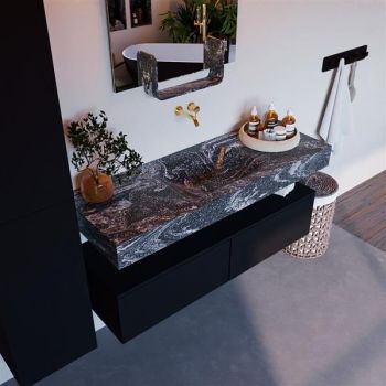 corian waschtisch set alan dlux 130 cm schwarz marmor lava ADX130Urb2lM0lav