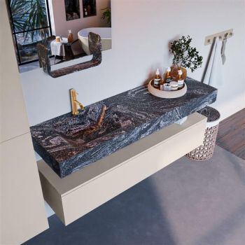 corian waschtisch set alan dlux 150 cm schwarz marmor lava ADX150lin1ll1lav