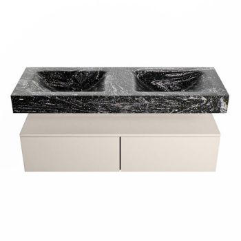 corian waschtisch set alan dlux 130 cm schwarz marmor lava ADX130lin2lD0lav