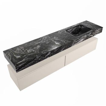 corian waschtisch set alan dlux 200 cm schwarz marmor lava ADX200lin2lR1lav