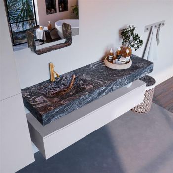 corian waschtisch set alan dlux 150 cm schwarz marmor...
