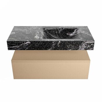 corian waschtisch set alan dlux 100 cm schwarz marmor lava ADX100oro1lR0lav