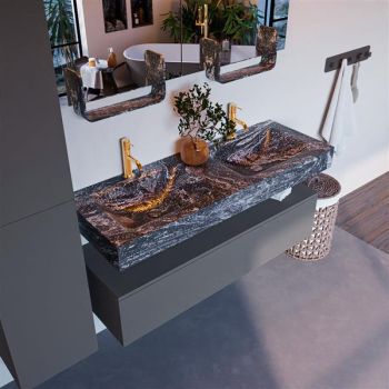 corian waschtisch set alan dlux 130 cm schwarz marmor lava ADX130Pla1lD2lav