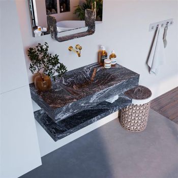 corian waschtisch set alan dlux 90 cm schwarz marmor lava ADX90lavPlM0lav