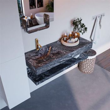 corian waschtisch set alan dlux 120 cm schwarz marmor lava ADX120lavPll1lav
