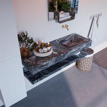corian waschtisch set alan dlux 130 cm schwarz marmor lava ADX130lavPlR0lav