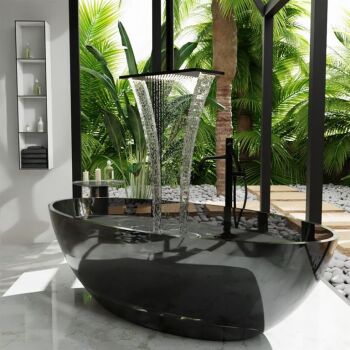 badewanne kunstharz serie cristal 180 cm schwarz