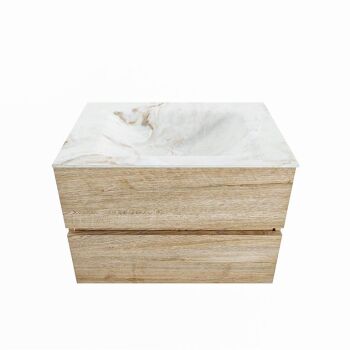 corian waschtisch set vica dlux 70 cm marmor optik becken mittig Frappe VDX70Was2LM0Fra