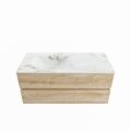 corian waschtisch set vica dlux 110 cm marmor optik becken links Frappe VDX110Was2LL0Fra