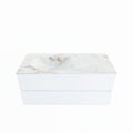 corian waschtisch set vica dlux 110 cm marmor optik becken links Frappe VDX110Tal2LL0Fra