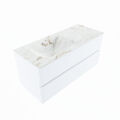 corian waschtisch set vica dlux 110 cm marmor optik becken links Frappe VDX110Tal2LL0Fra